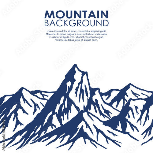 Mountain range isolated on white background