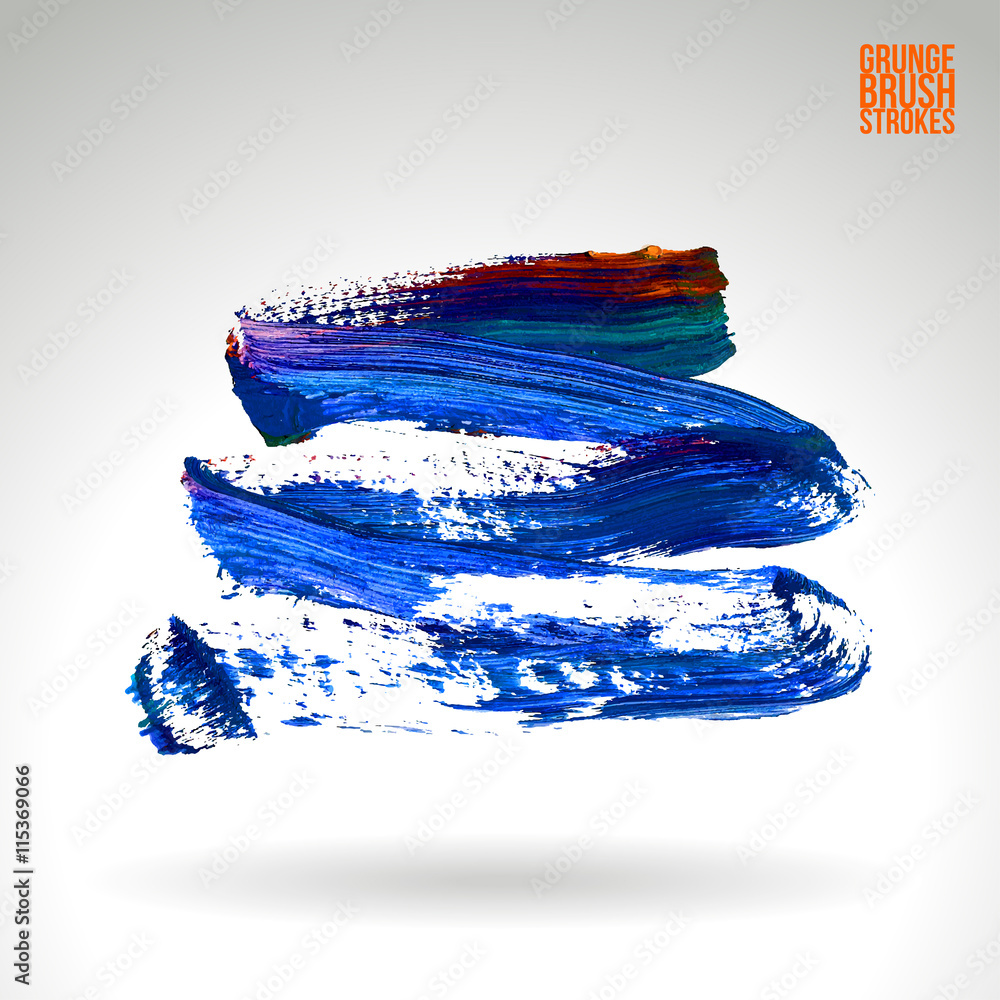 Fototapeta premium Brushstroke and texture. Vector design. Underline and border.