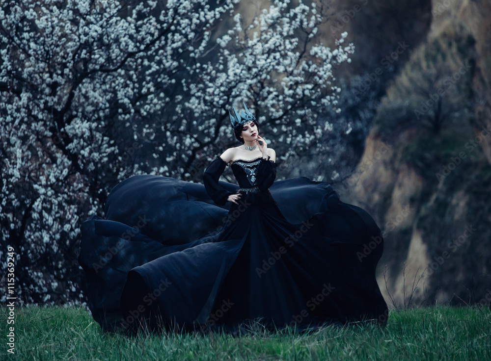 A dark evil queen sneaks through the blooming gardens, white wild Princess, vampire, thigh toning, creative color, dark bohemian A dark evil queen sneaks through the blooming gardens, white wild Princess, vampire, thigh toning, creative color, dark bohemian