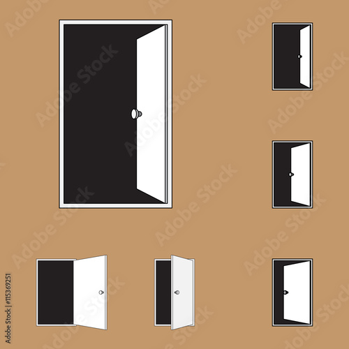 Door icons set. Vector illu...