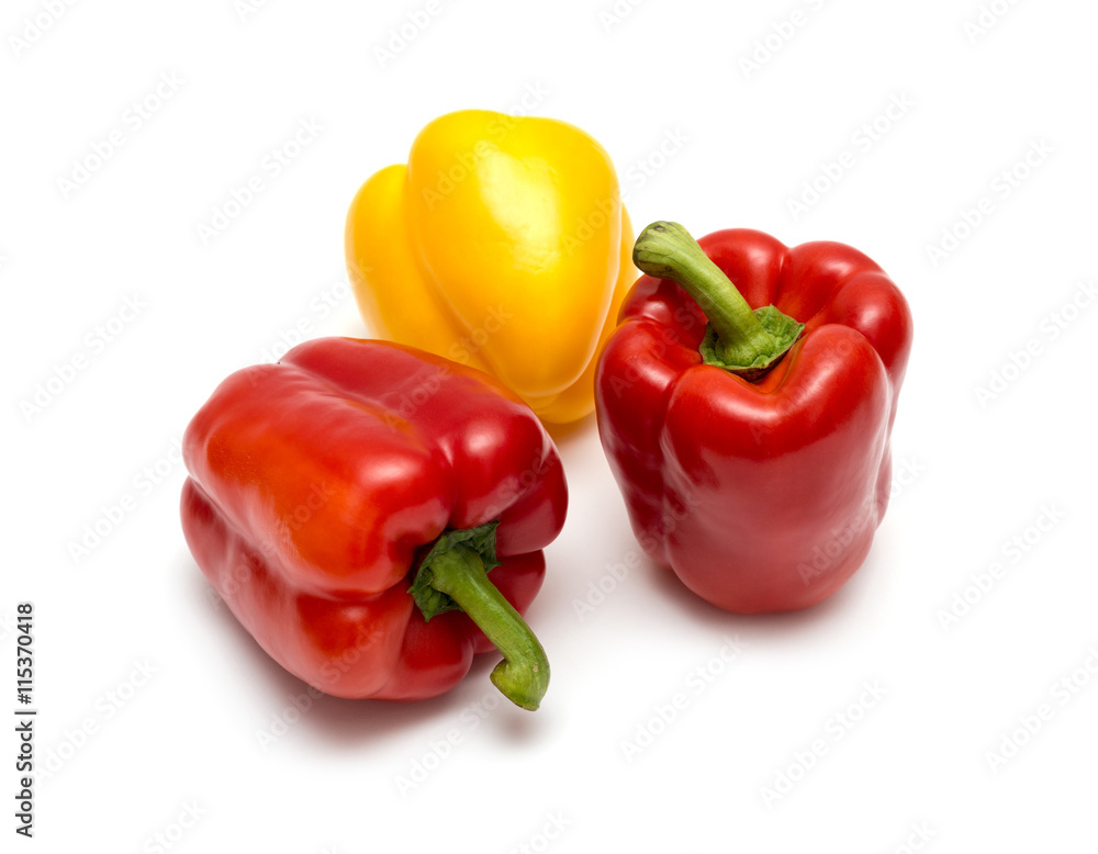 Sweet red pepper isolated on white background cutout Sweet red pepper isolated on white background cutout