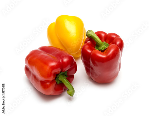 Sweet red pepper isolated on white background cutout