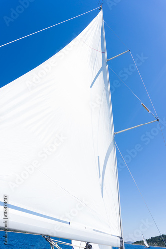 sail of a sailing boat. sailing yacht on the water