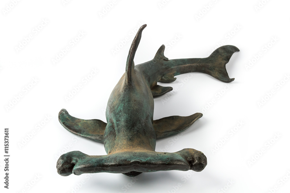 Obraz premium Hammerhead shark on white background