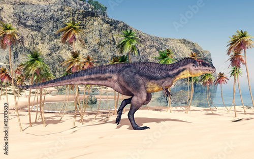Dinosaur Tyrannotitan at the beach © Michael Rosskothen