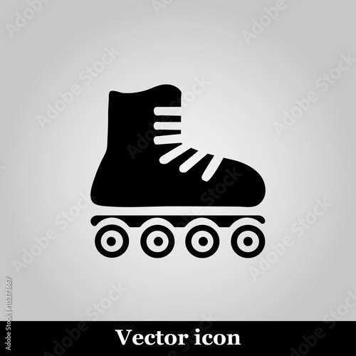 Roller skates sign icon on grey background