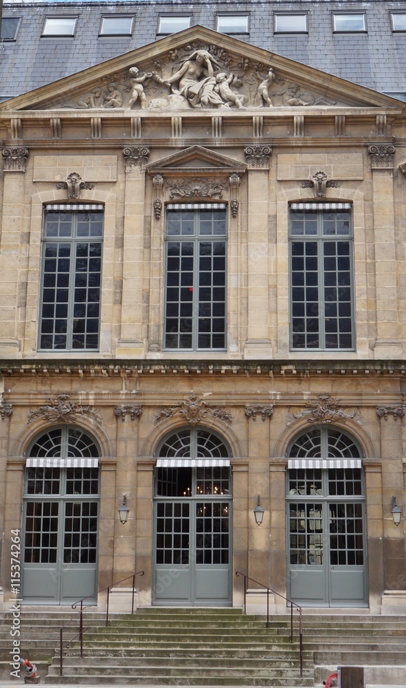 The landmark Bibliotheque Nationale de France building located Rue de Richelieu in the 2nd arrondissement of Paris