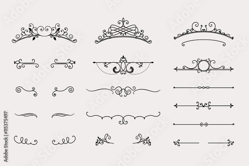 Set of headers and border elements