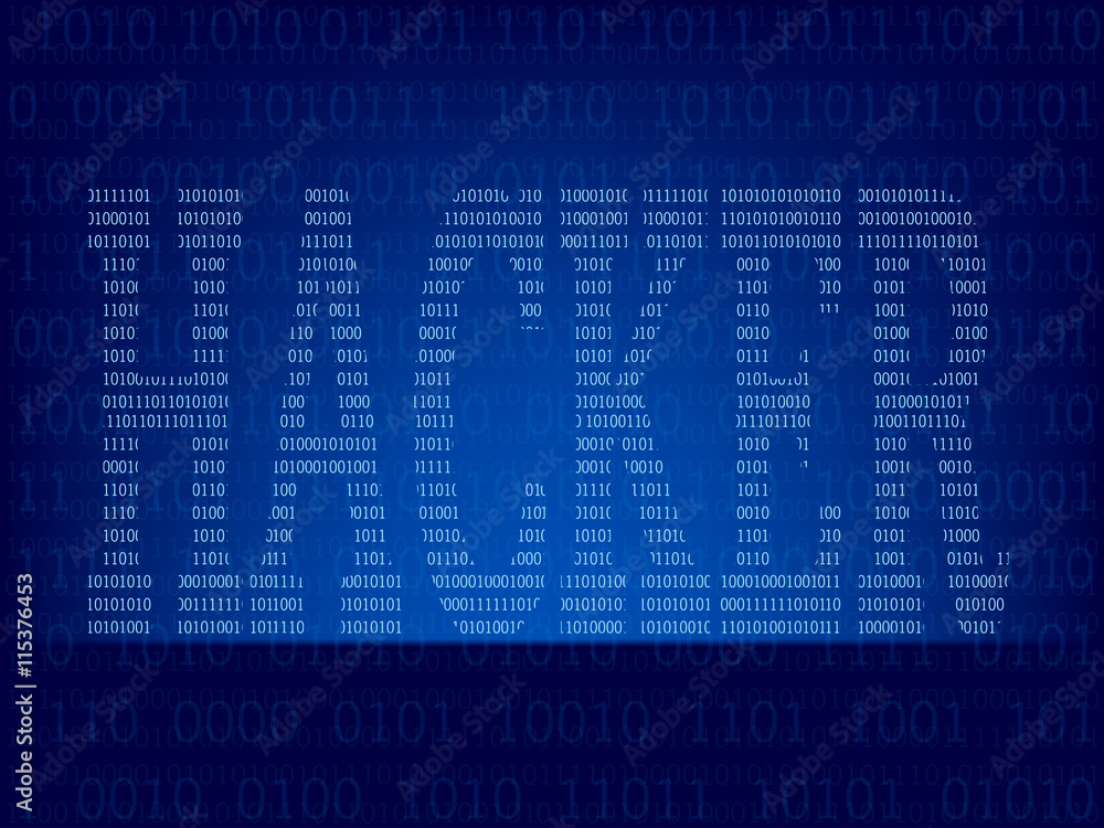 Computer binary code on Blue screen Computer binary code on Blue screen