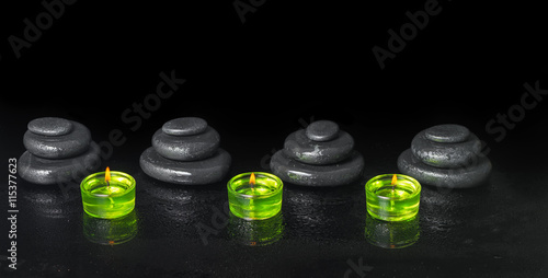 Wallpaper Mural spa concept of pyramid zen basalt stones with water drops and gr Torontodigital.ca