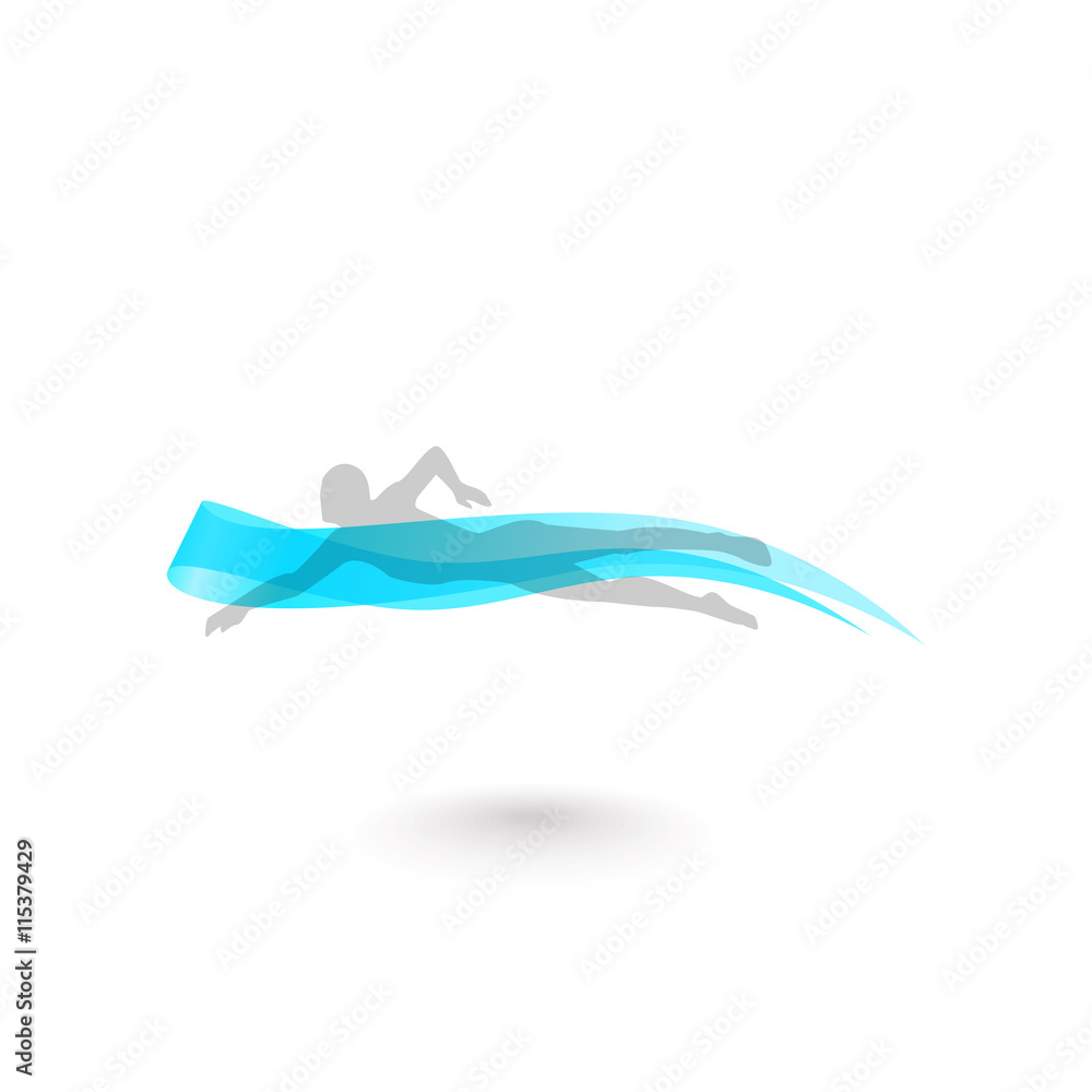 Obraz premium Swimmer Logo Design Element.