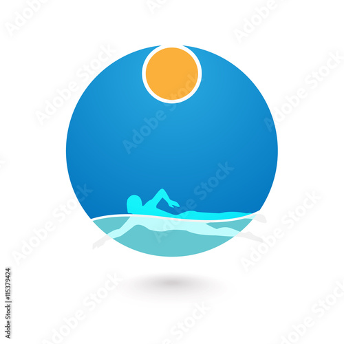 Swimmer Logo Design Element.