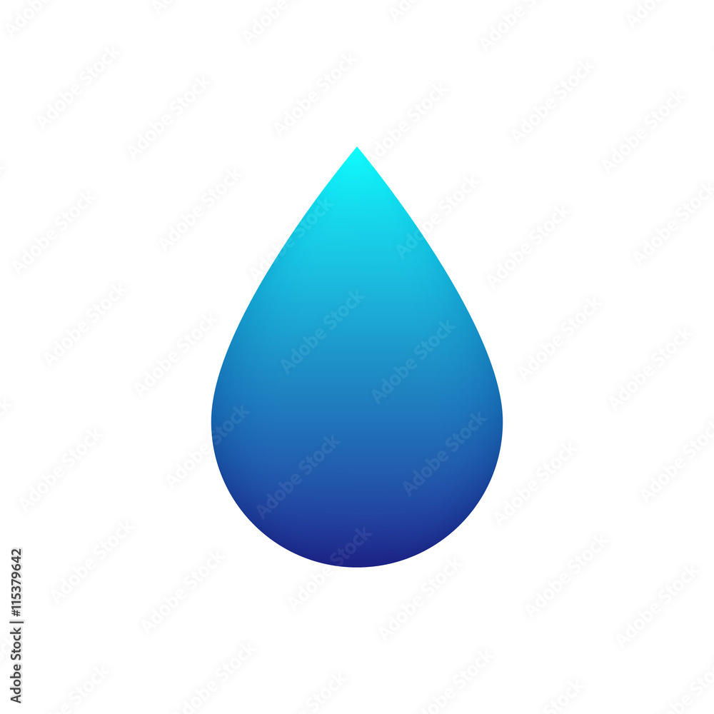 Blue water drop on white Blue water drop on white