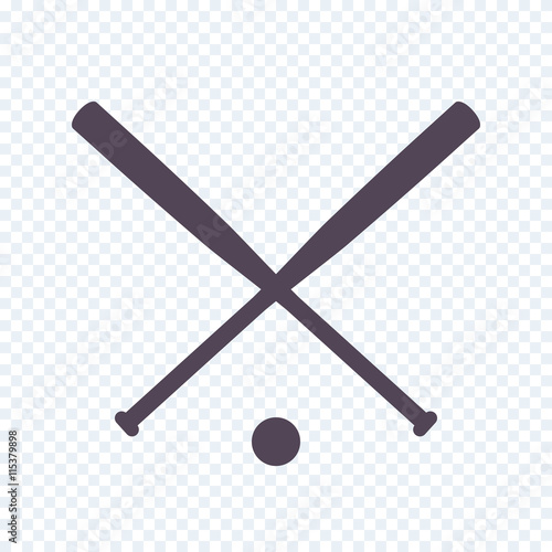 Crossed baseball bats