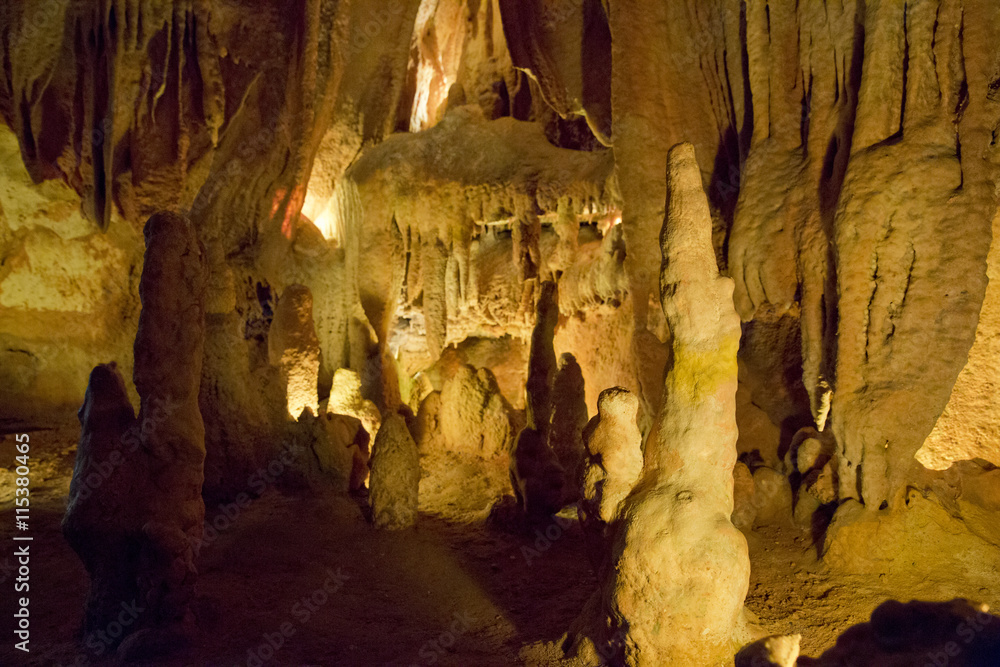 Gruta da Moeda Cave in Fatima, Portugal is an old cave, where one will find ancient stalactite and stalagmite formations.
