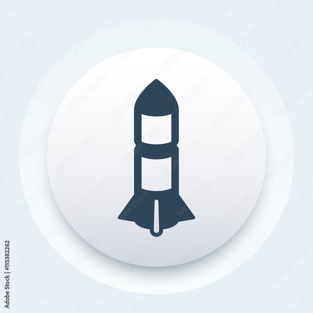 Rocket icon, missile, rocket launch