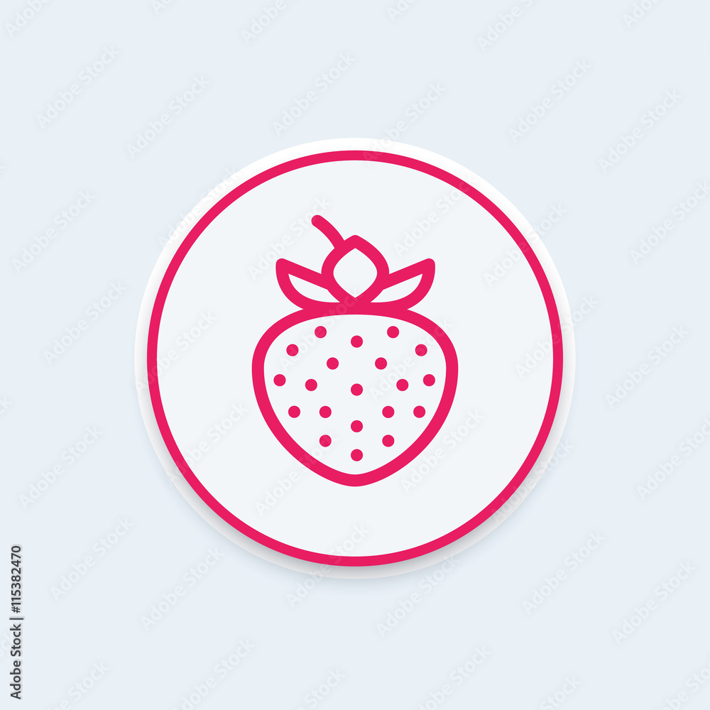 strawberry line icon on round shape