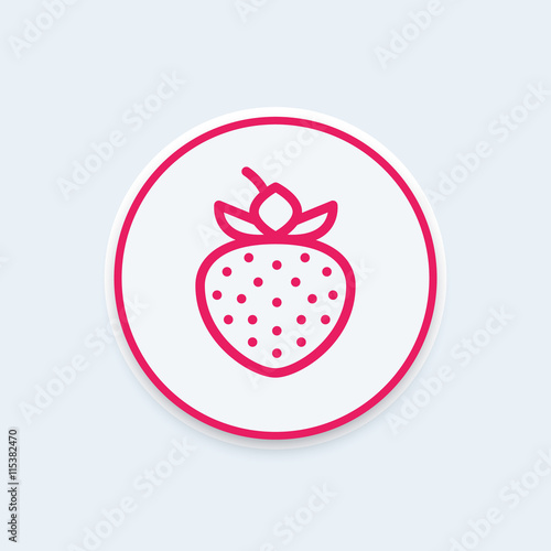 strawberry line icon on round shape