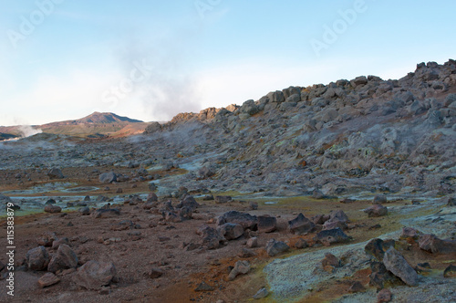 Islanda: le sorgenti termali e solforiche di Hverir, nella regione di Myvatn, il 28 agosto 2012