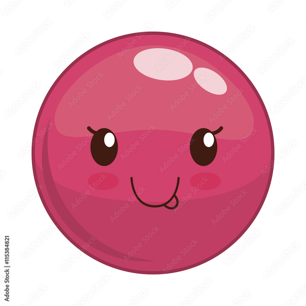 Cartoon design represented by kawaii expression face icon. Colorfull and isolated illustration. Pink sphere Cartoon design represented by kawaii expression face icon. Colorfull and isolated illustration. Pink sphere