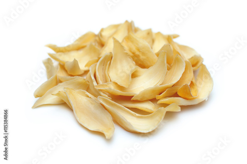 dried lily bulbs, traditional chinese herbal medicine, isolate on white background.