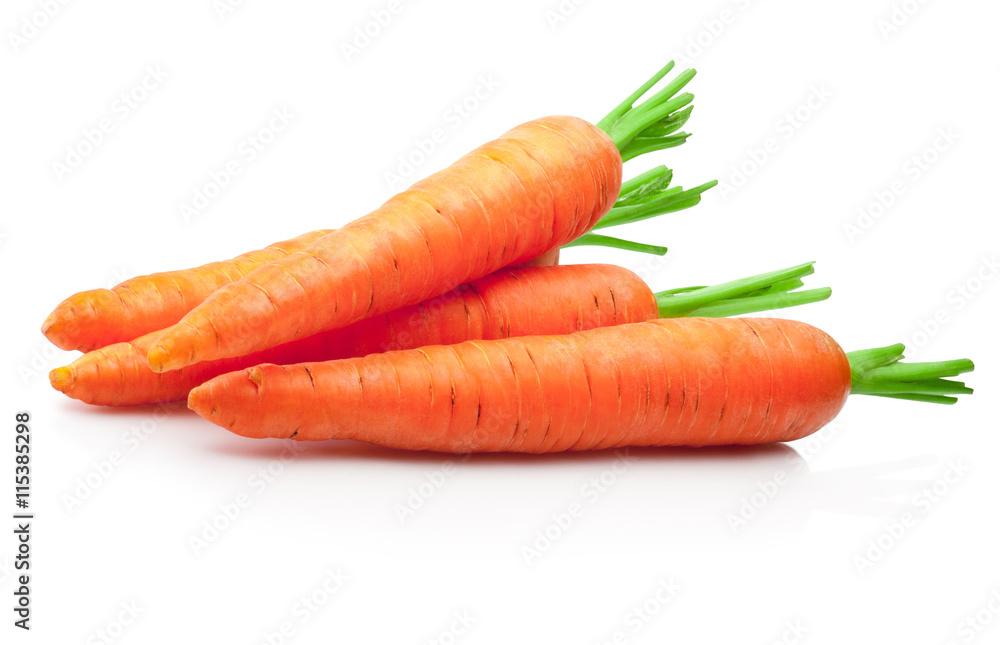 Fresh carrots isolated on a white background Fresh carrots isolated on a white background