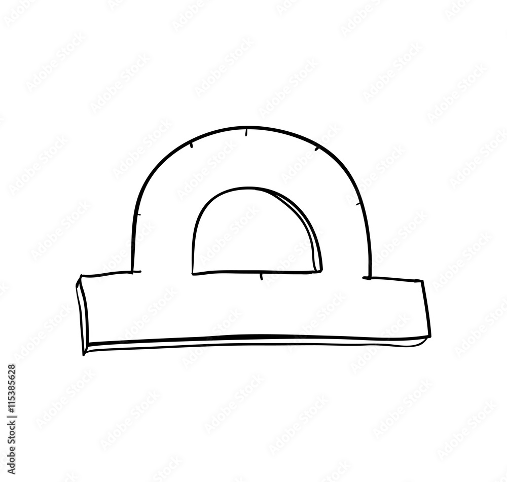 Instrument, creative and school supply concept represented by ruler icon. Isolated and sketch illustration. Instrument, creative and school supply concept represented by ruler icon. Isolated and sketch illustration.