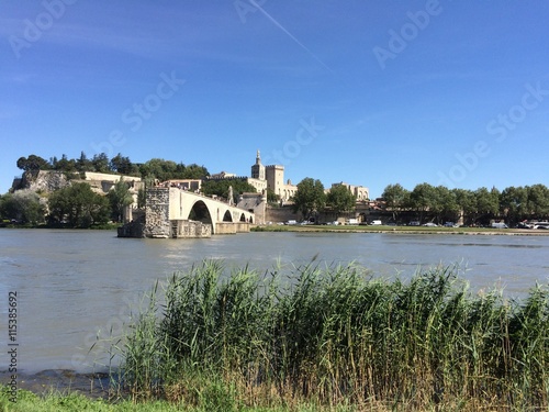 Vászonkép Bridge over Rhone river in Avignon, France