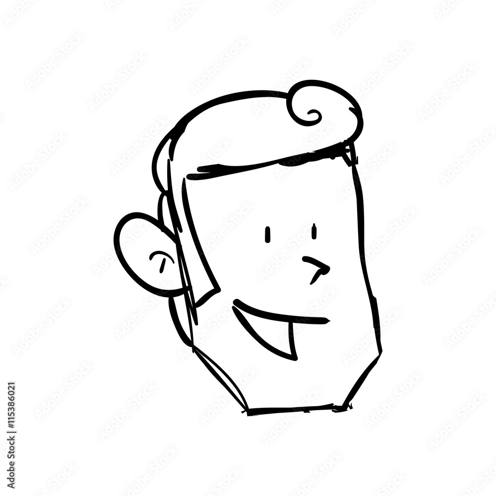 Person and cartoon concept represented by man icon. Isolated and sketch illustration Person and cartoon concept represented by man icon. Isolated and sketch illustration