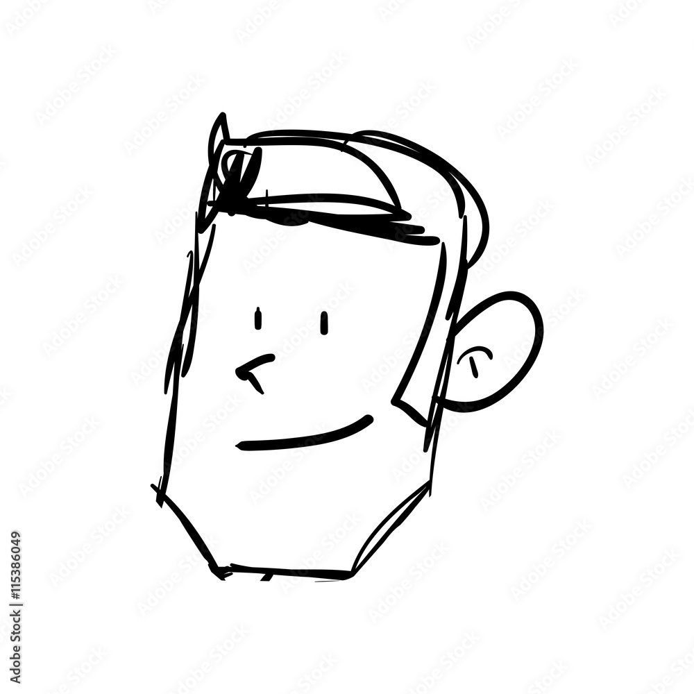 Person and cartoon concept represented by man icon. Isolated and sketch illustration 