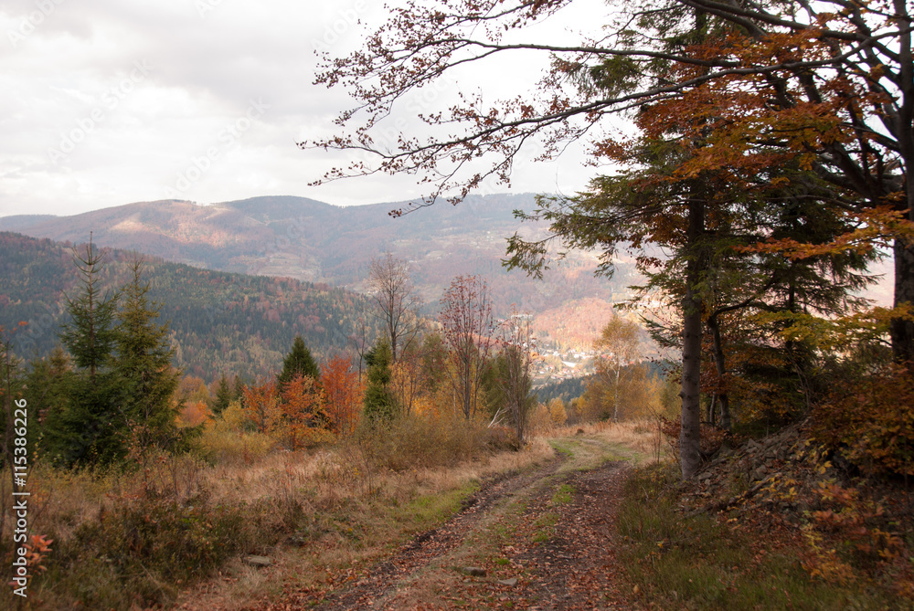 Fototapeta Beskidy jesienią, Skrzyczne