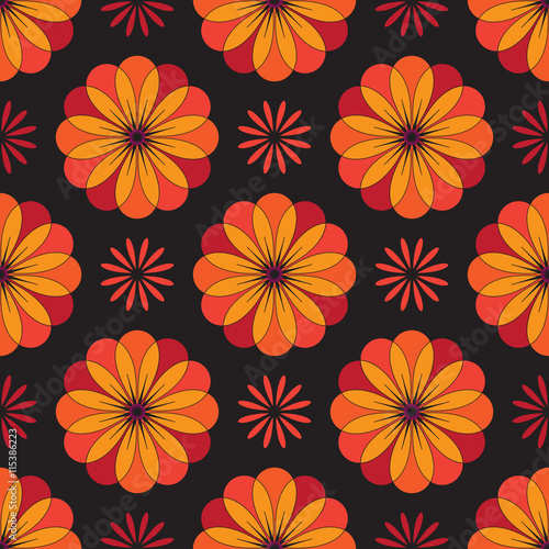 Wallpaper Mural floral dark seamless pattern Torontodigital.ca