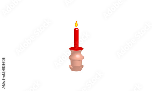 Burning candle in the candlestick