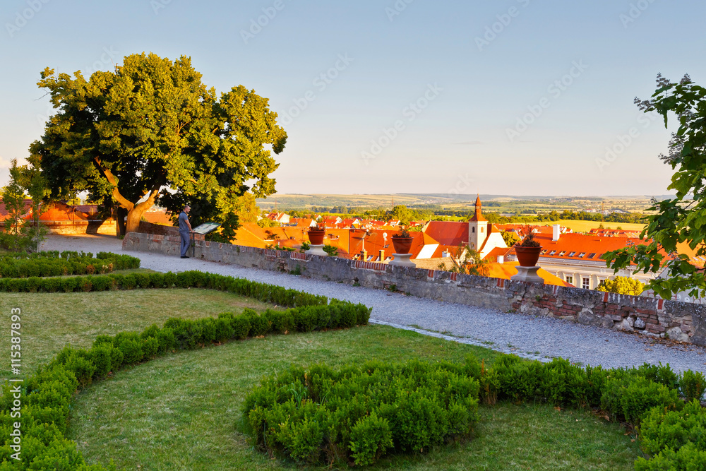 Historic town of Mikulov in Moravia, Czech Republic.