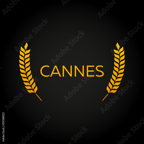 Cannes Festival. Laurel. Film Awards Winners. Film awards logo. Cinema. Vector illustration.