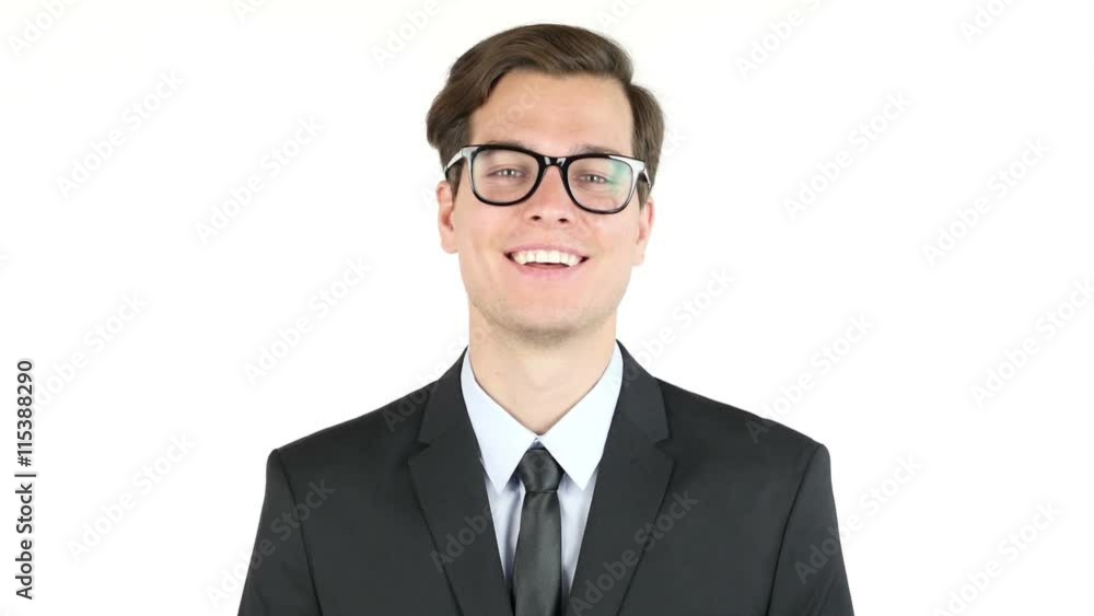Close up portrait of hard laughing bussinessman. Isolated on white background Close up portrait of hard laughing bussinessman. Isolated on white background