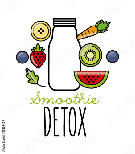 Tropical Detox icon. Smoothie and Juice design. Vector graphic