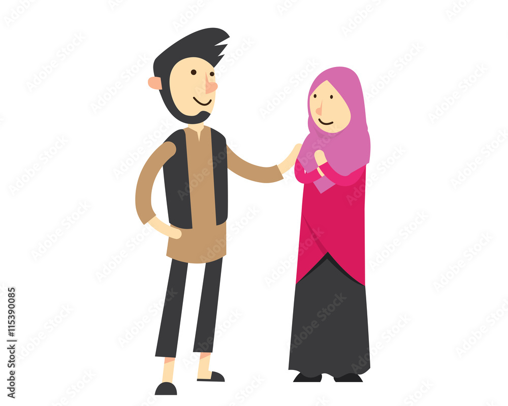 Muslim Couple Character - Teen Relationship Muslim Couple Character - Teen Relationship