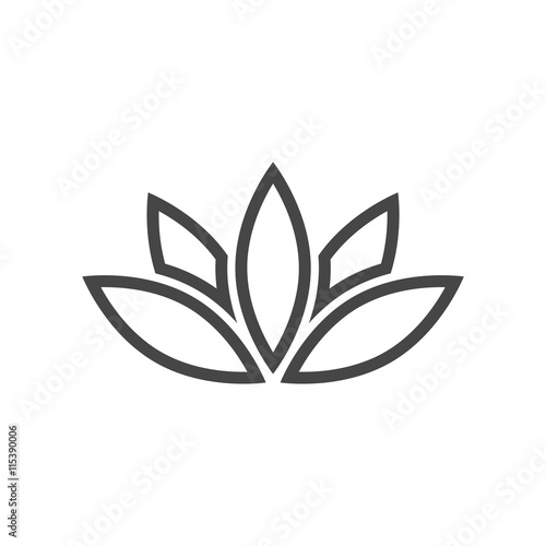Simple lotus plant, Lotus silhouette icon