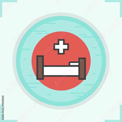 Clinic bed color icon