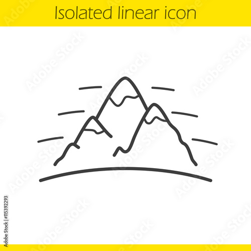 Mountains linear icon