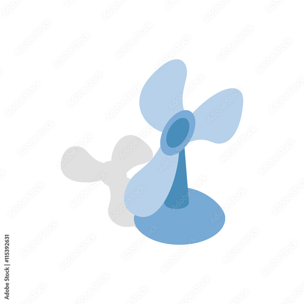 Fan icon in isometric 3d style isolated on white background. Technique symbol Fan icon in isometric 3d style isolated on white background. Technique symbol