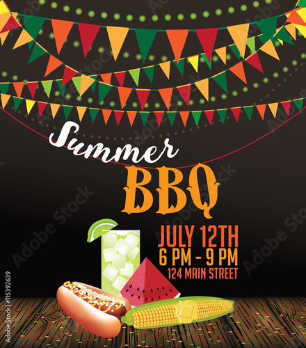 Summer BBQ design. EPS 10 vector.