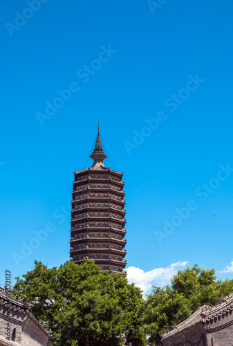 Buddihist pagoda of Dipamkara Buddha relics over 1,400 years history in Tongzhou district, Beijing photo