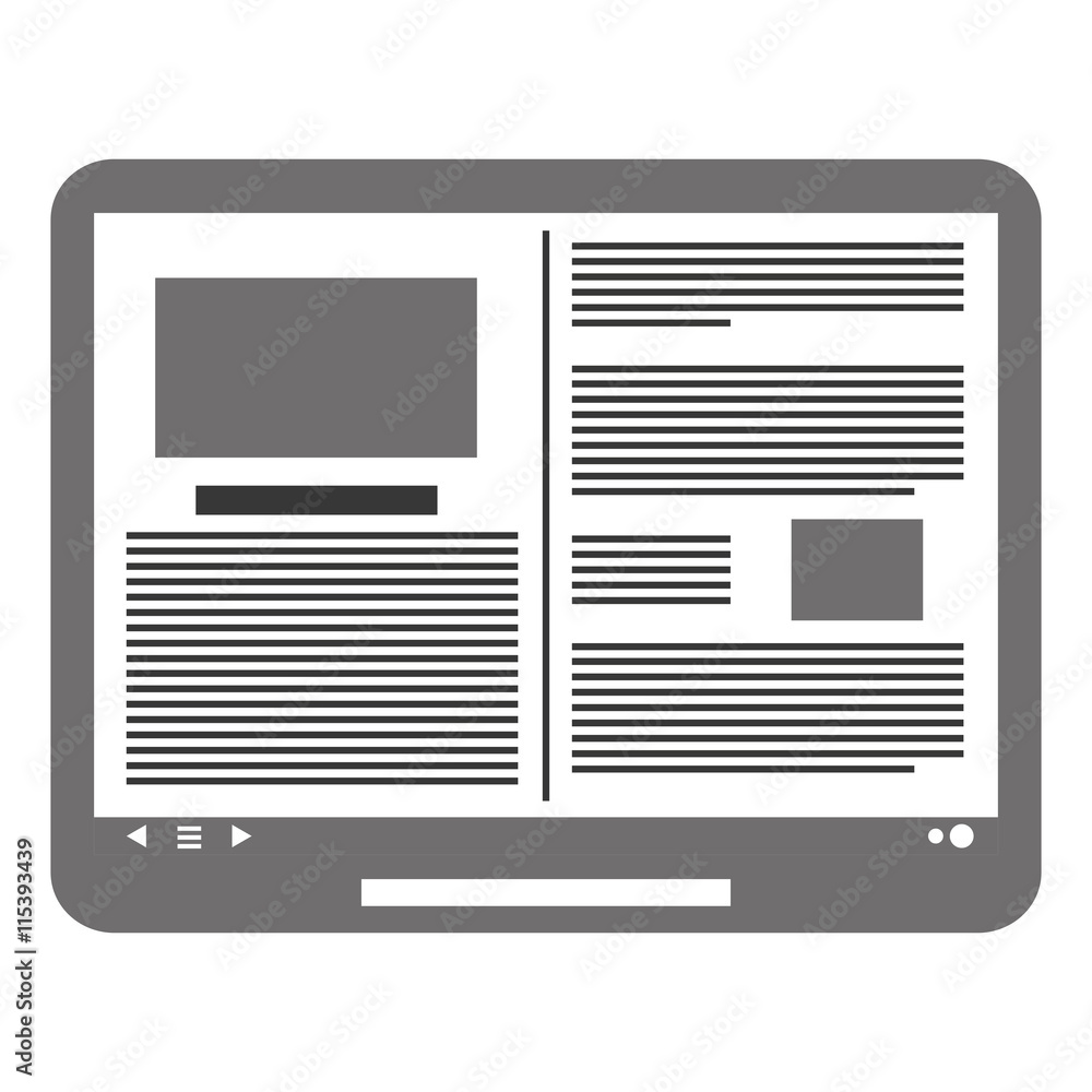 flat design tablet with document on screen icon vector illustration flat design tablet with document on screen icon vector illustration