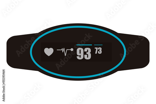 flat design heartrate wrist monitor icon vector illustration