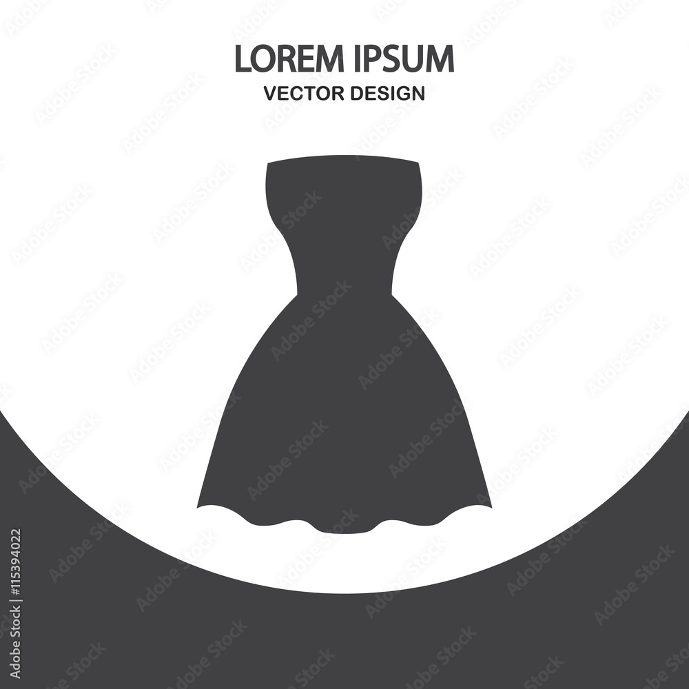 Dress for a party icon on the background Dress for a party icon on the background