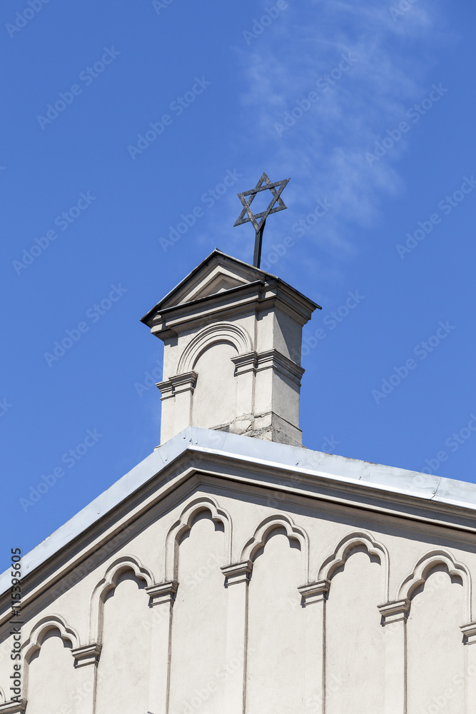 Star of David on top of Tempel Synagogue, Krakow, Poland