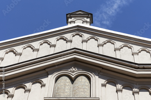 Details of facade of Tempel Synagogue, Krakow, Poland