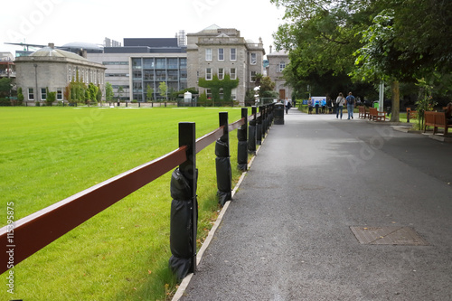 Close up of a fence in Dublin City center parks